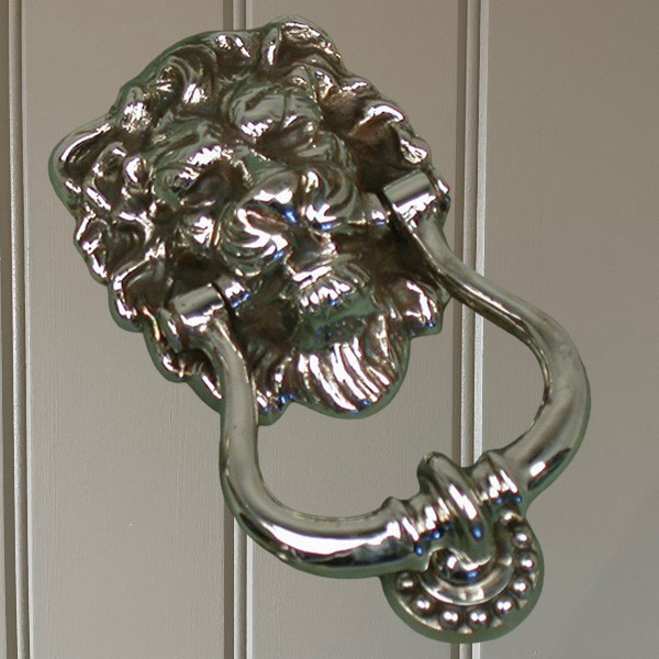 Lions Head Door Knocker - Nickel